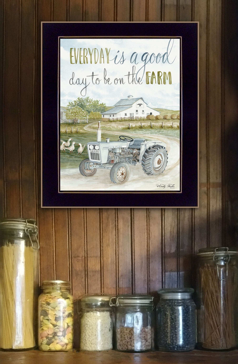 Good Day Antique Ford Tractor Black Framed Print Wall Art - Homeroots - Flyclothing LLC
