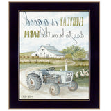 Good Day Antique Ford Tractor Black Framed Print Wall Art - Homeroots
