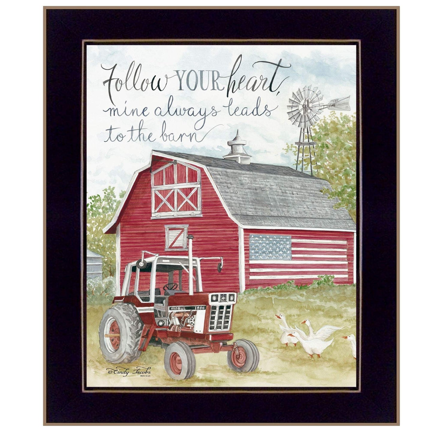 Follow Your Heart Black Framed Print Wall Art - Homeroots - Flyclothing LLC