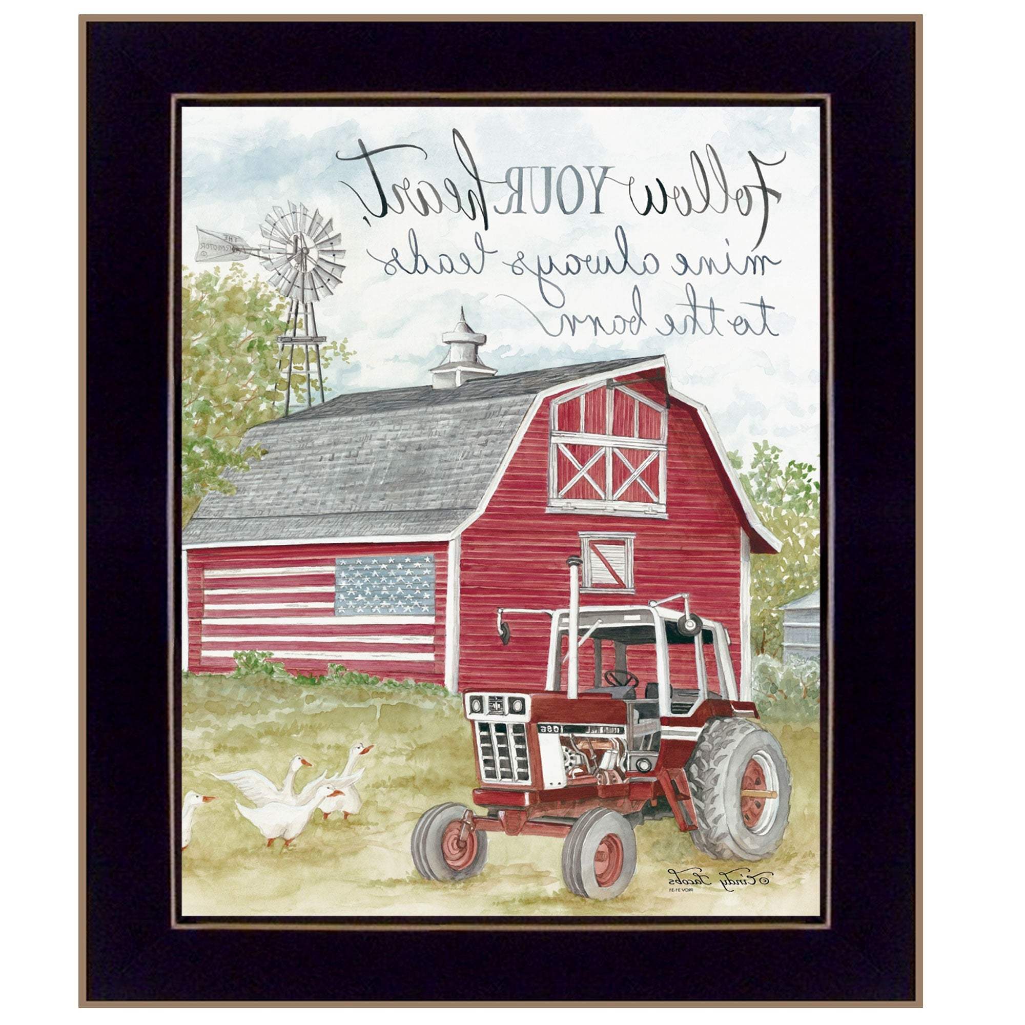 Follow Your Heart Black Framed Print Wall Art - Homeroots - Flyclothing LLC