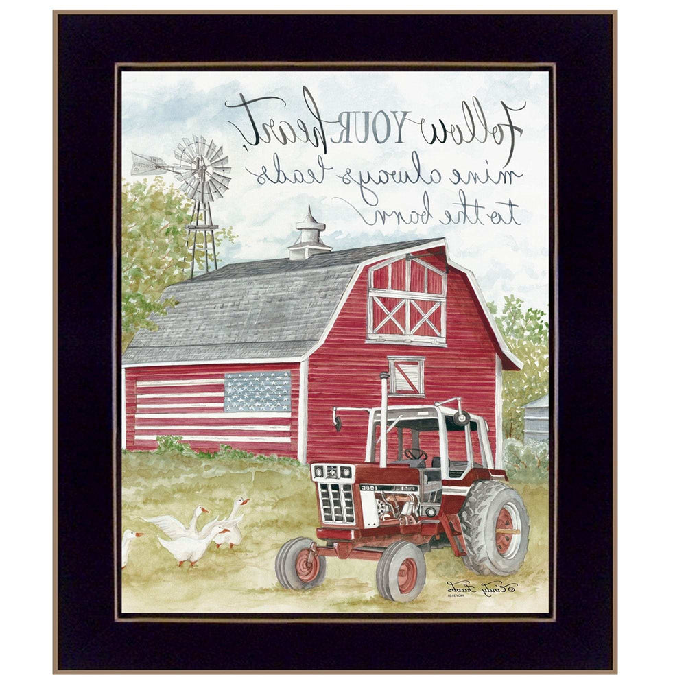 Follow Your Heart Black Framed Print Wall Art - Homeroots - Flyclothing LLC