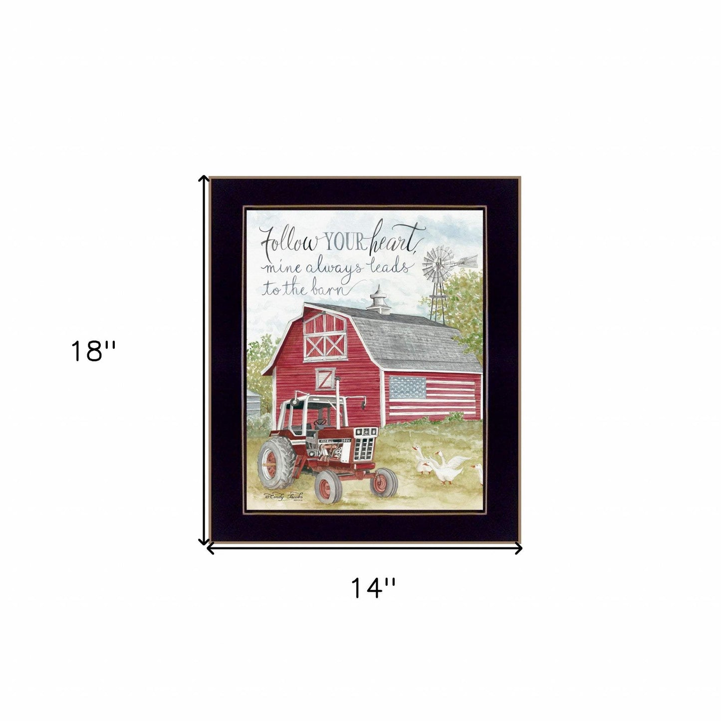 Follow Your Heart Black Framed Print Wall Art - Homeroots - Flyclothing LLC