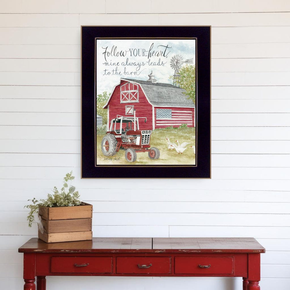 Follow Your Heart Black Framed Print Wall Art - Homeroots
