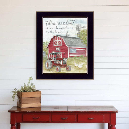 Follow Your Heart Black Framed Print Wall Art - Homeroots - Flyclothing LLC