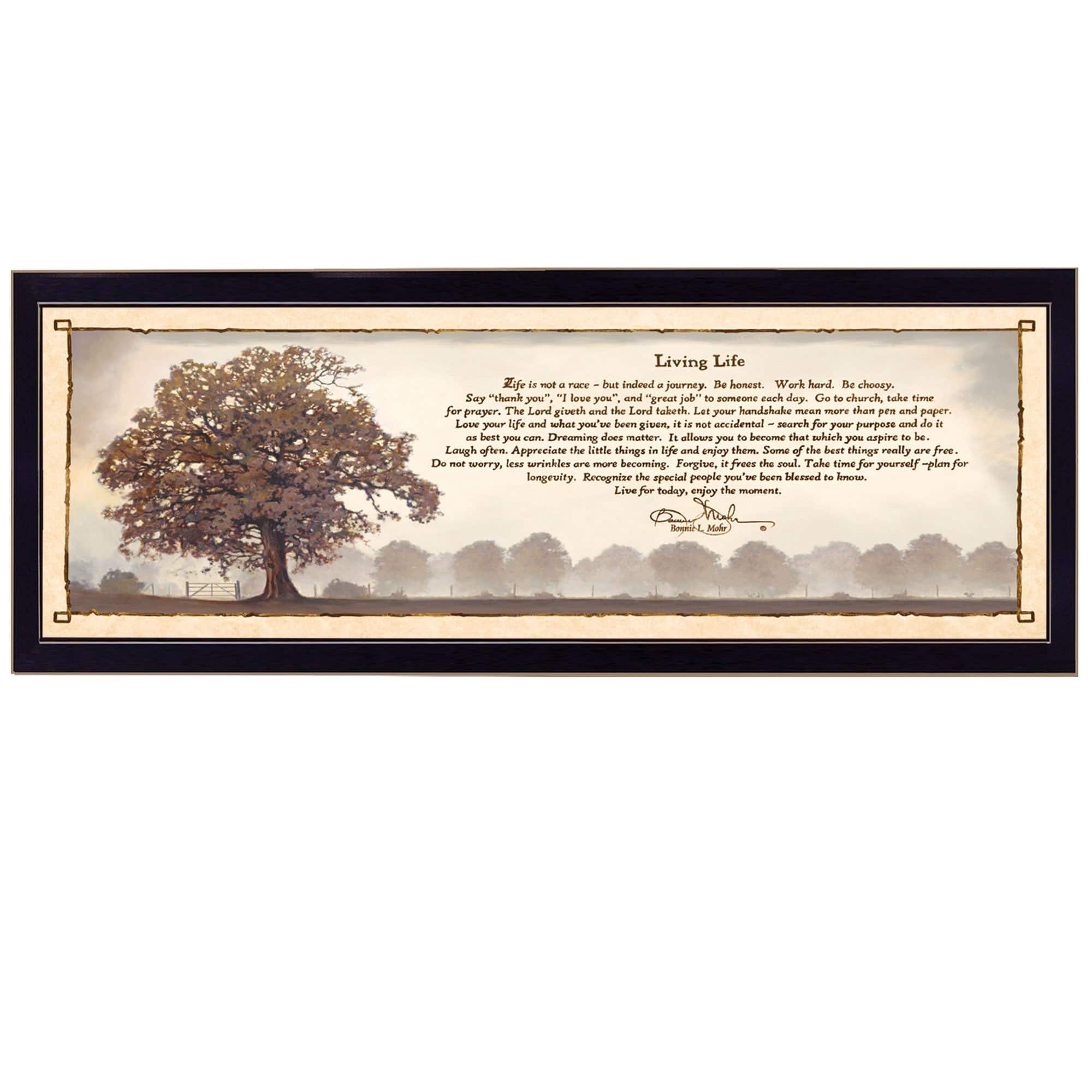 Living Life 9 Black Framed Print Wall Art - Homeroots