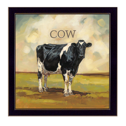 Colby the Cow Black Framed Print Wall Art - Homeroots