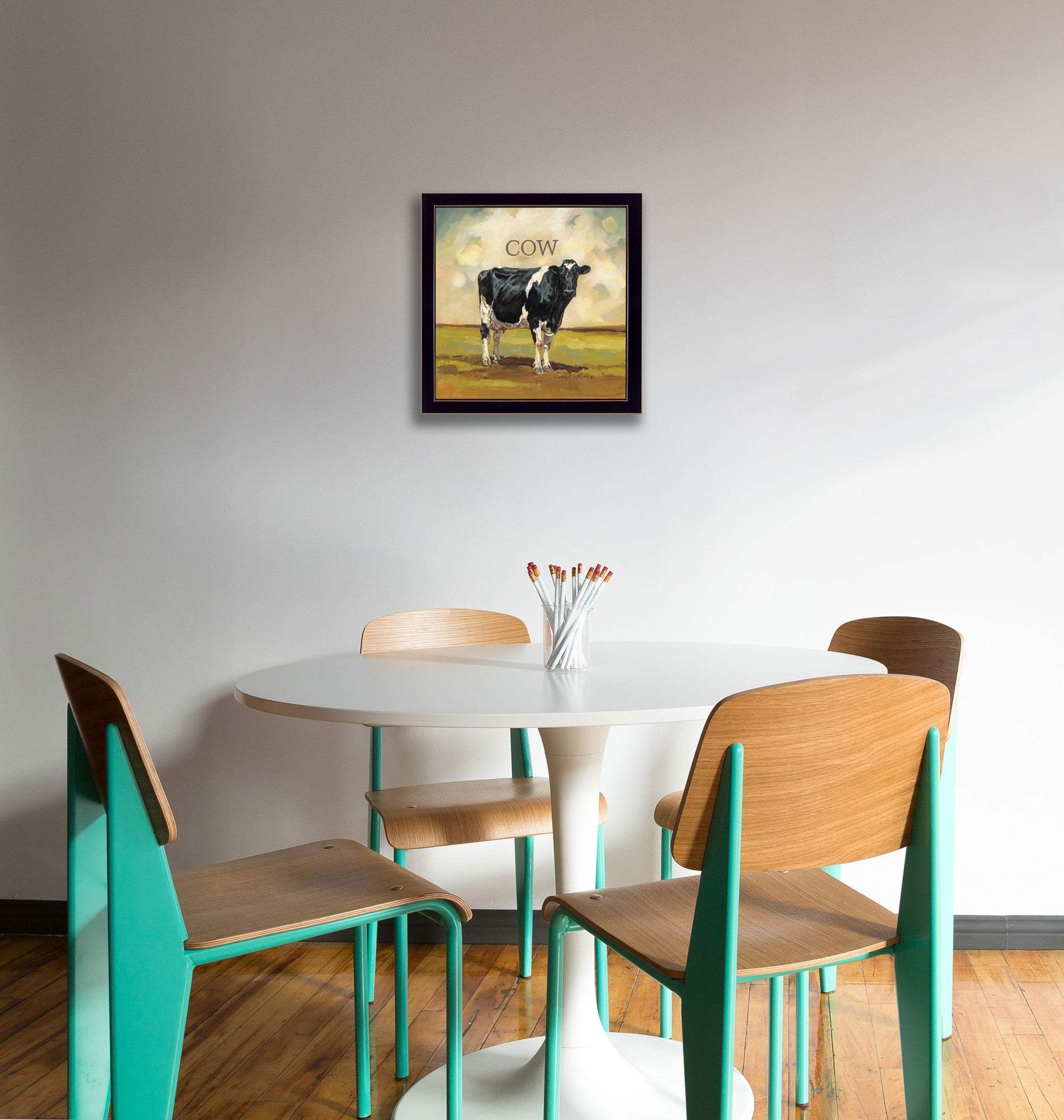 Colby the Cow Black Framed Print Wall Art - Homeroots - Flyclothing LLC