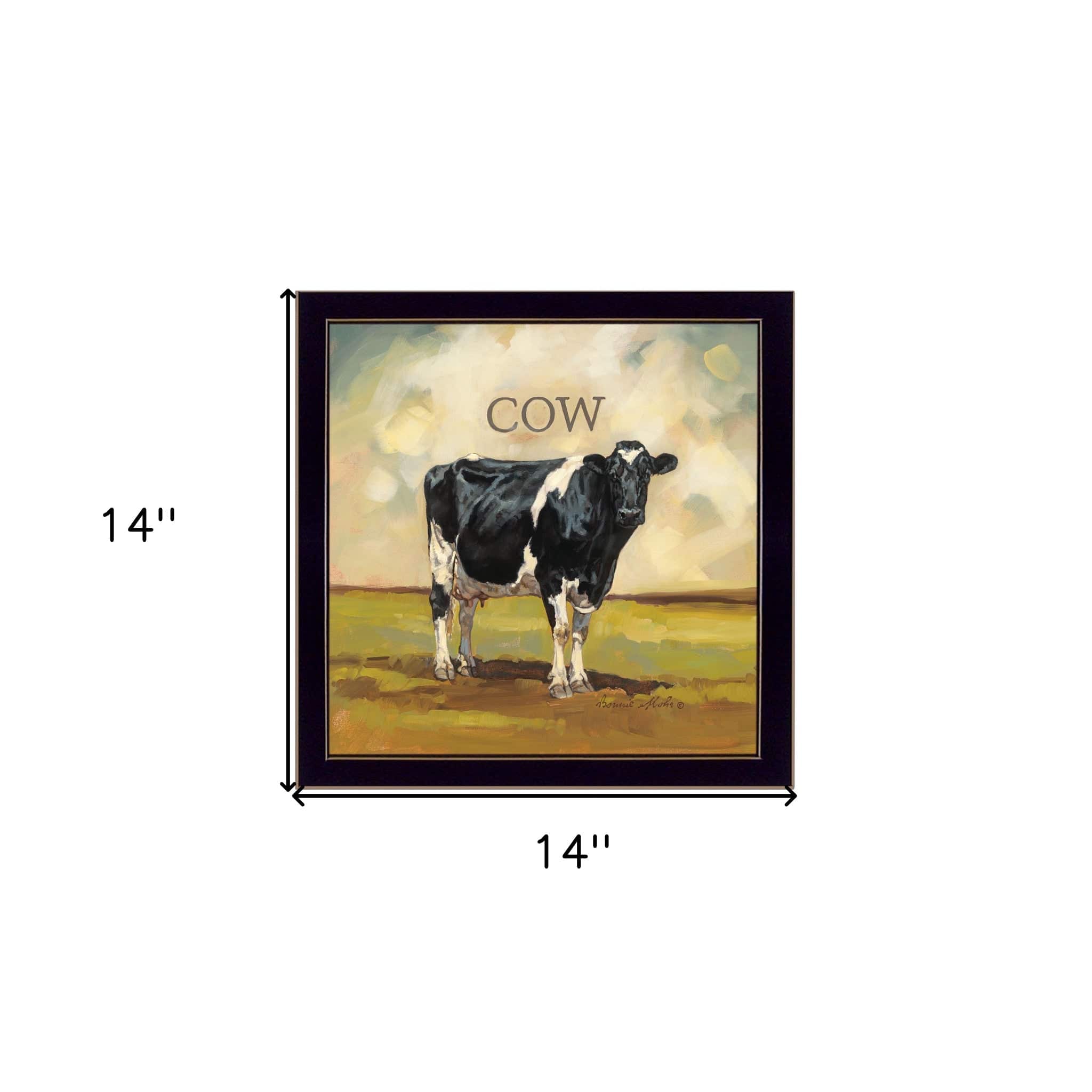 Colby the Cow Black Framed Print Wall Art - Homeroots