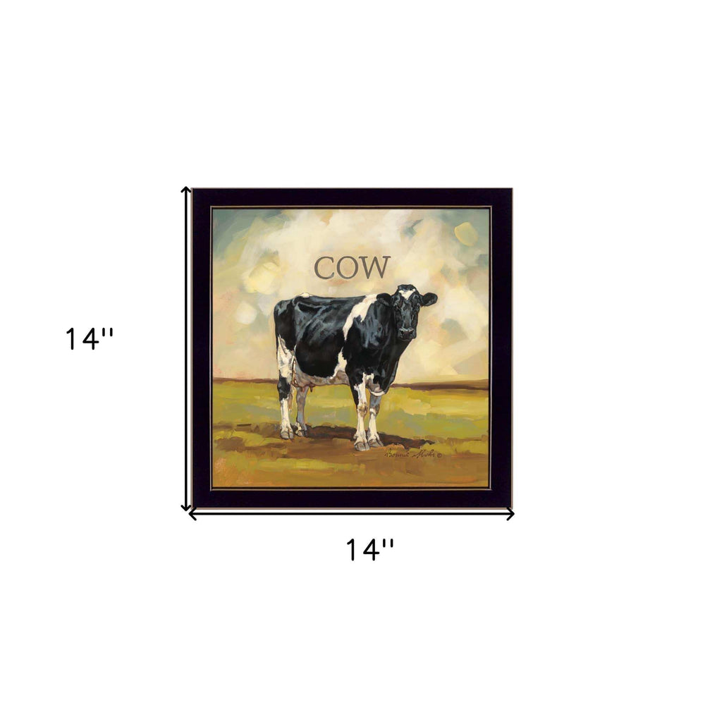 Colby the Cow Black Framed Print Wall Art - Homeroots - Flyclothing LLC