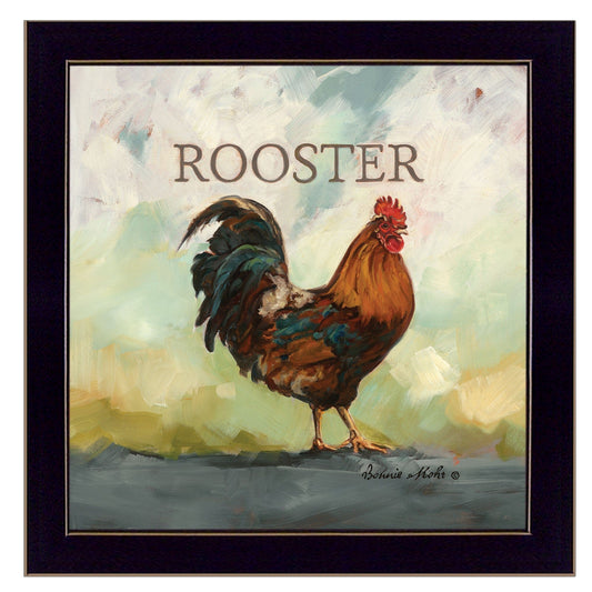 Raleigh the Rooster Black Framed Print Wall Art - Homeroots
