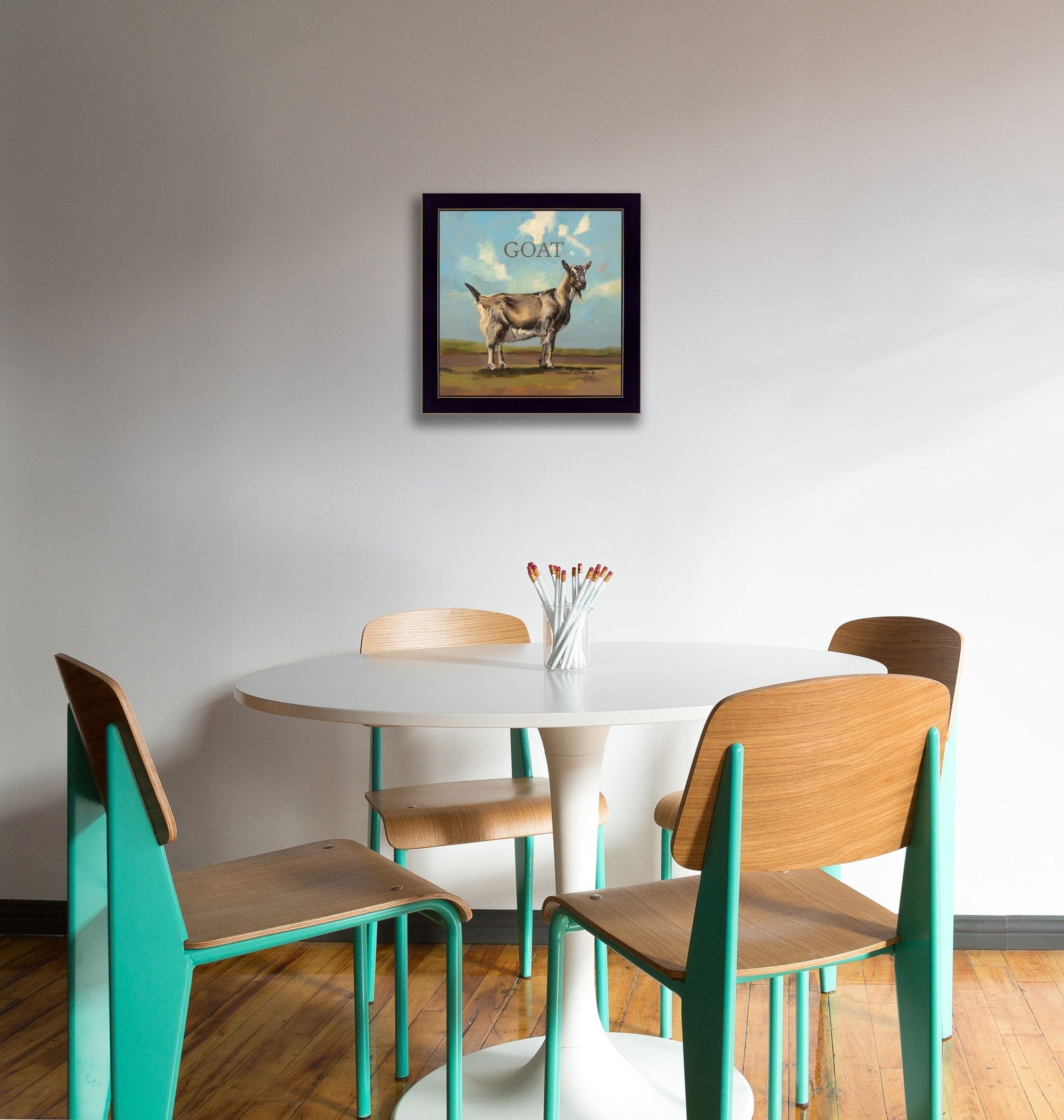 Gracey the Goat Black Framed Print Wall Art - Homeroots