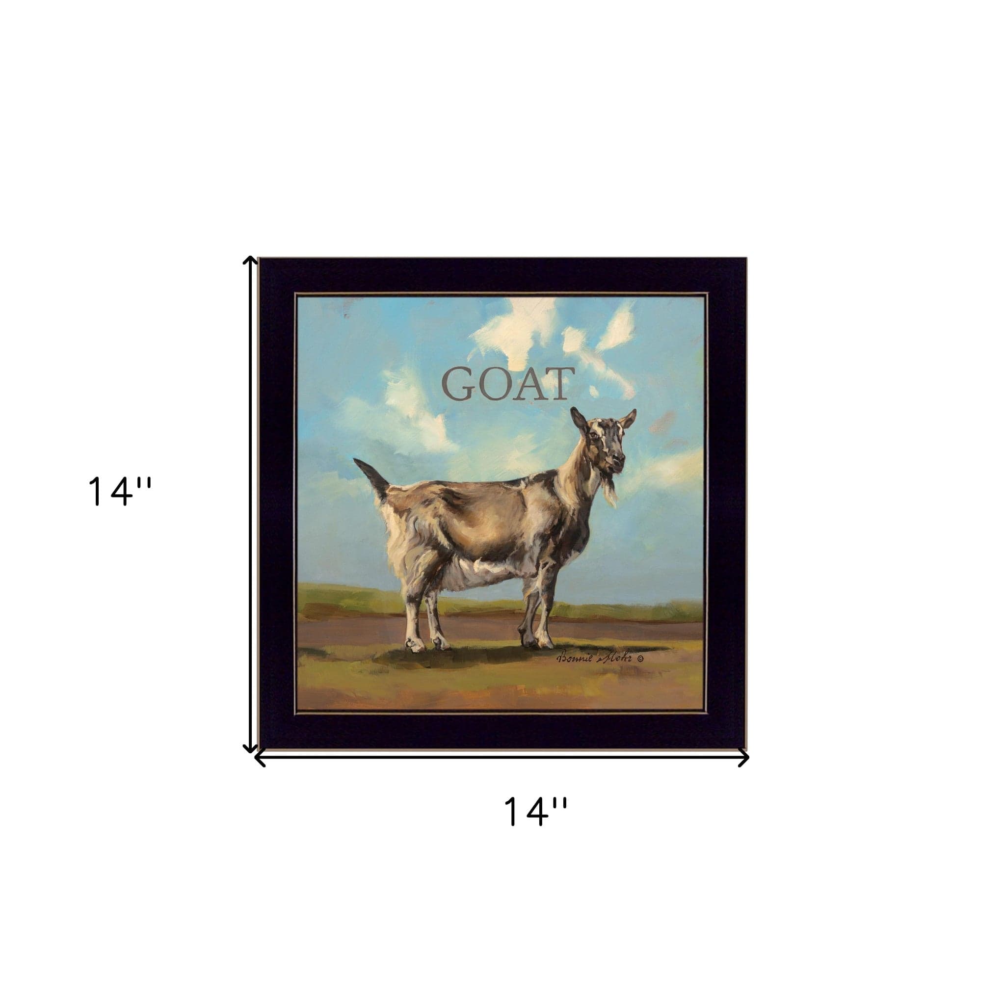 Gracey the Goat Black Framed Print Wall Art - Homeroots