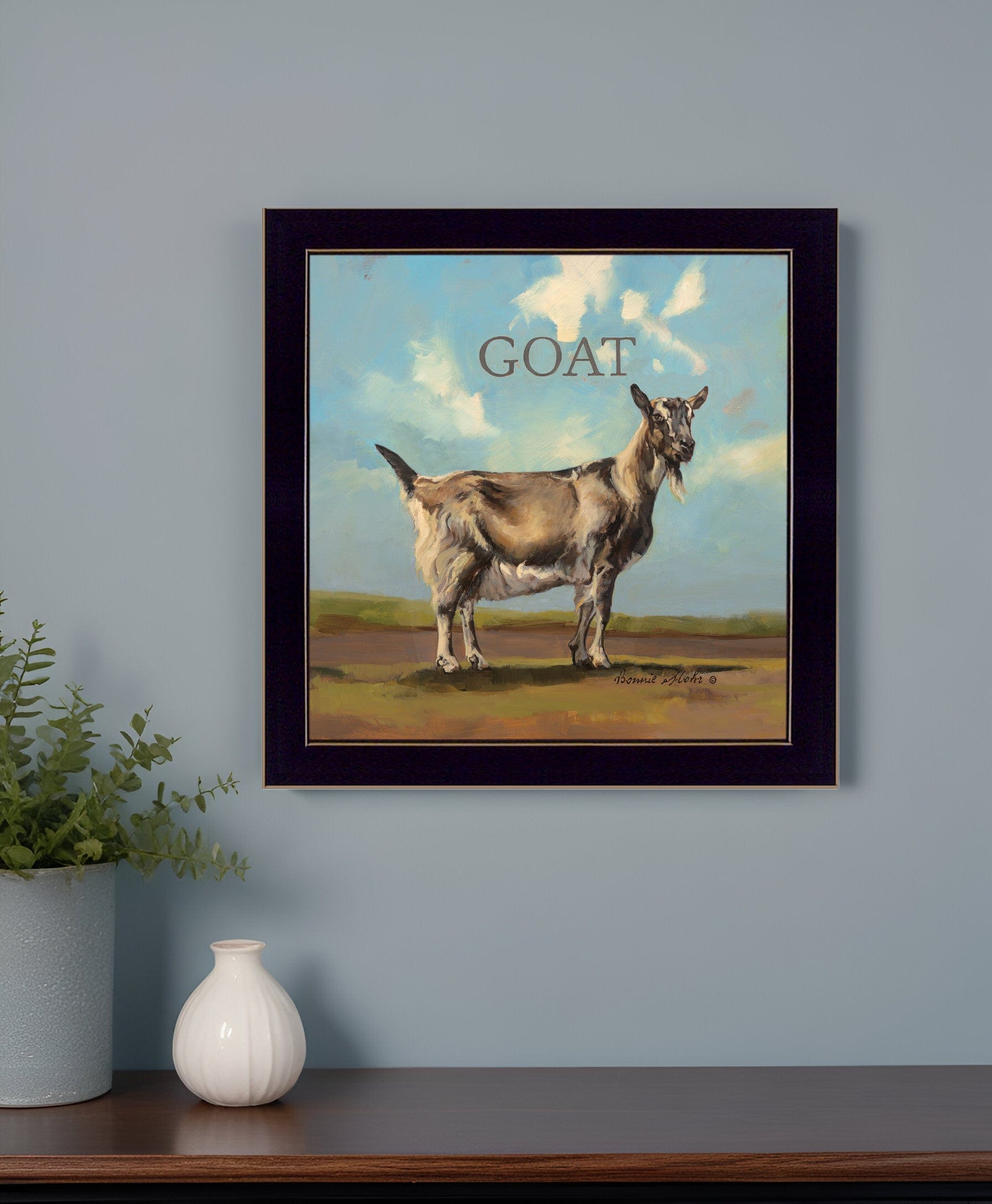 Gracey the Goat Black Framed Print Wall Art - Homeroots