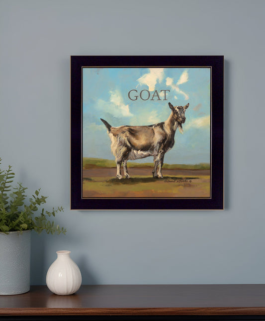 Gracey the Goat Black Framed Print Wall Art - Homeroots