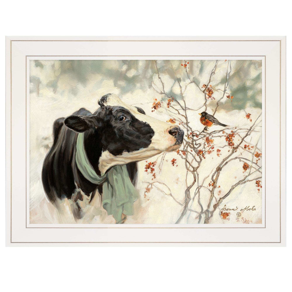The Winter Robin 3 White Framed Print Wall Art - Homeroots - Flyclothing LLC