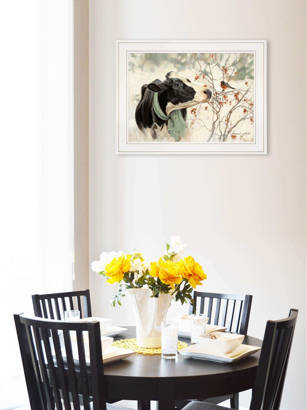 The Winter Robin 3 White Framed Print Wall Art - Homeroots - Flyclothing LLC