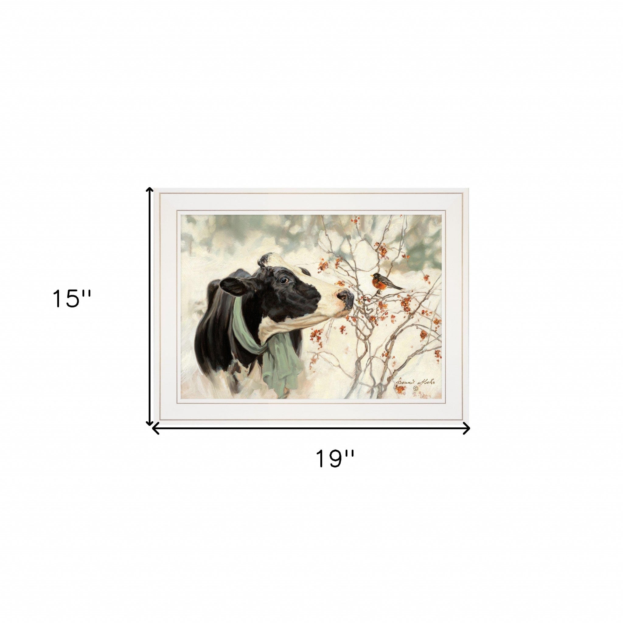 The Winter Robin 3 White Framed Print Wall Art - Homeroots