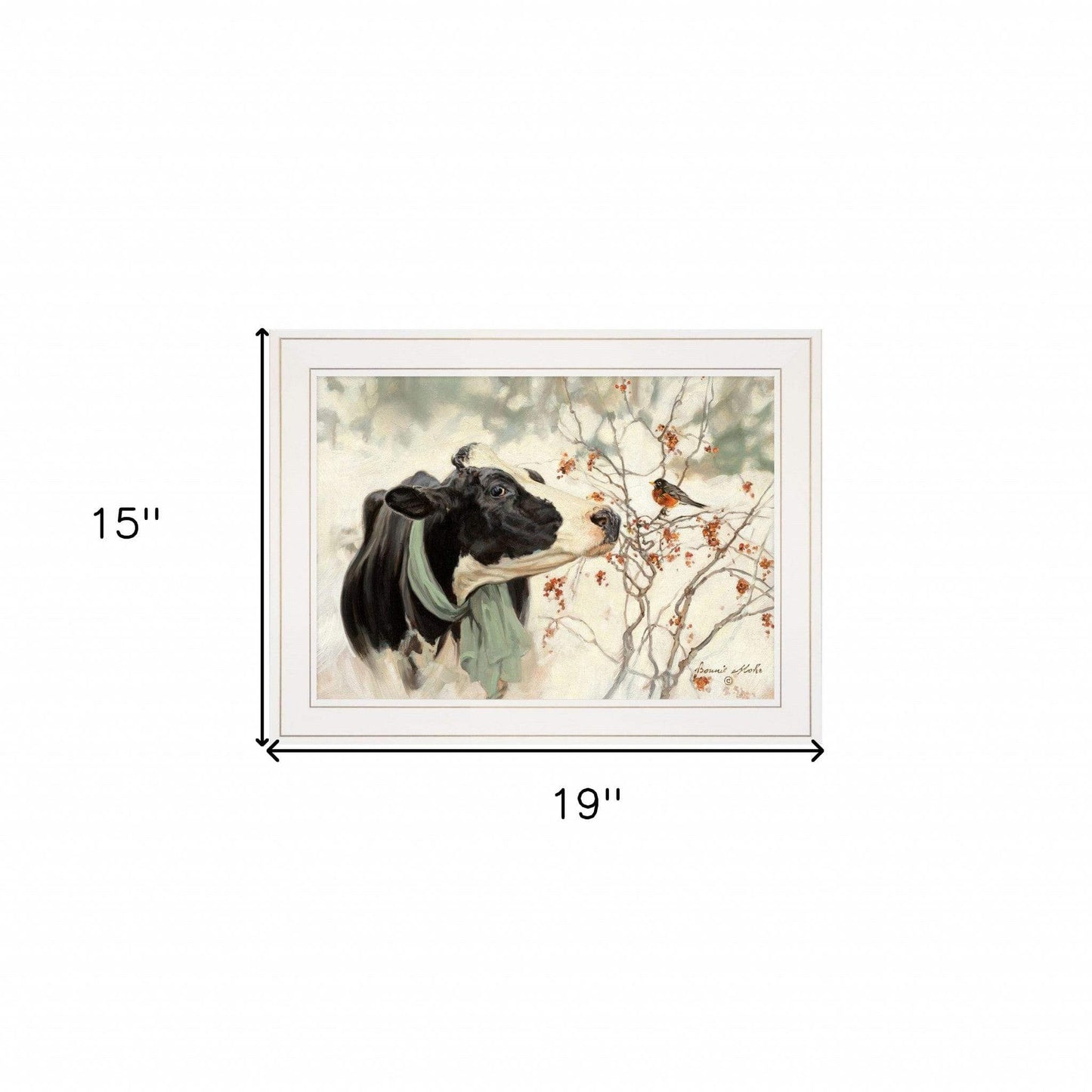The Winter Robin 3 White Framed Print Wall Art - Homeroots - Flyclothing LLC