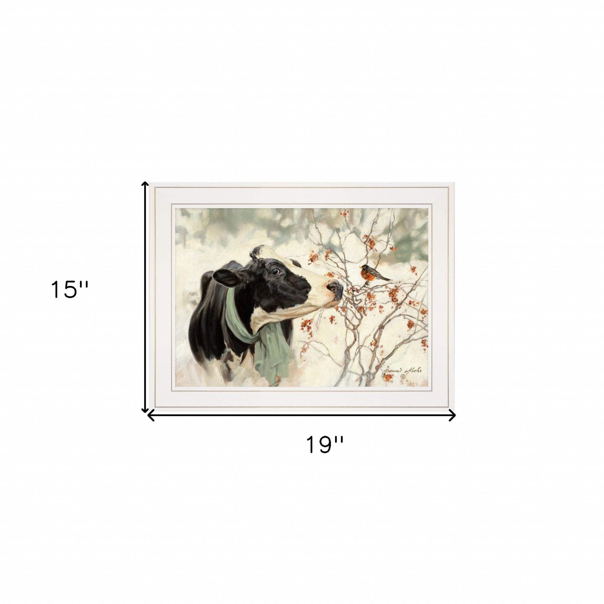 The Winter Robin 3 White Framed Print Wall Art - Homeroots - Flyclothing LLC