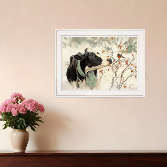 The Winter Robin 3 White Framed Print Wall Art - Homeroots