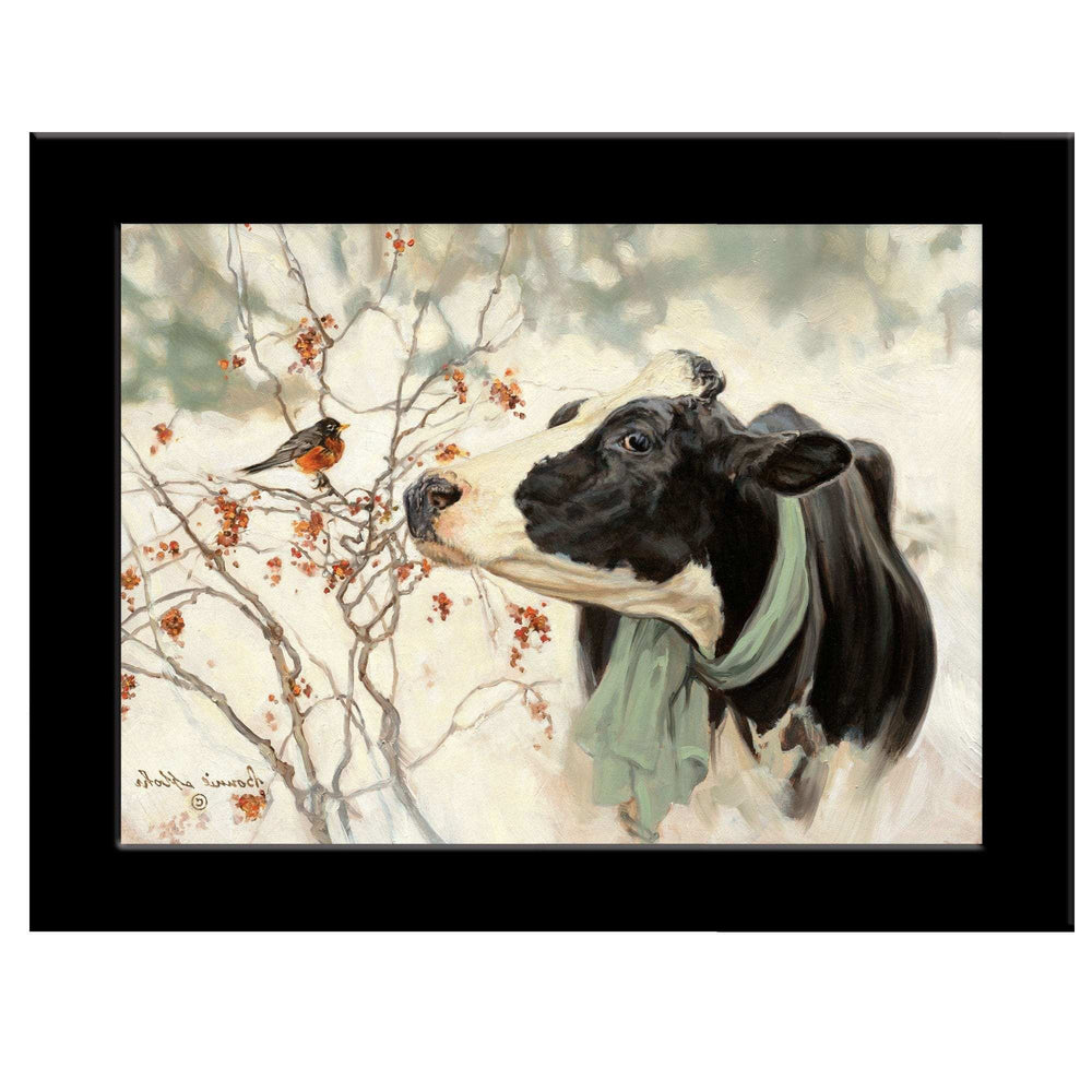 The Winter Robin 4 Black Framed Print Wall Art - Homeroots - Flyclothing LLC
