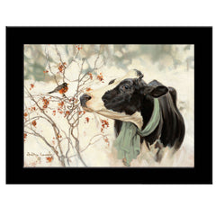 The Winter Robin 4 Black Framed Print Wall Art - Homeroots