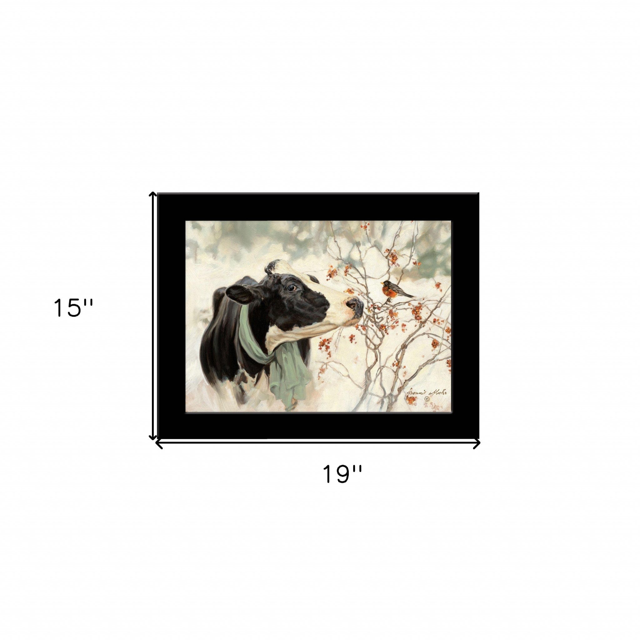 The Winter Robin 4 Black Framed Print Wall Art - Homeroots