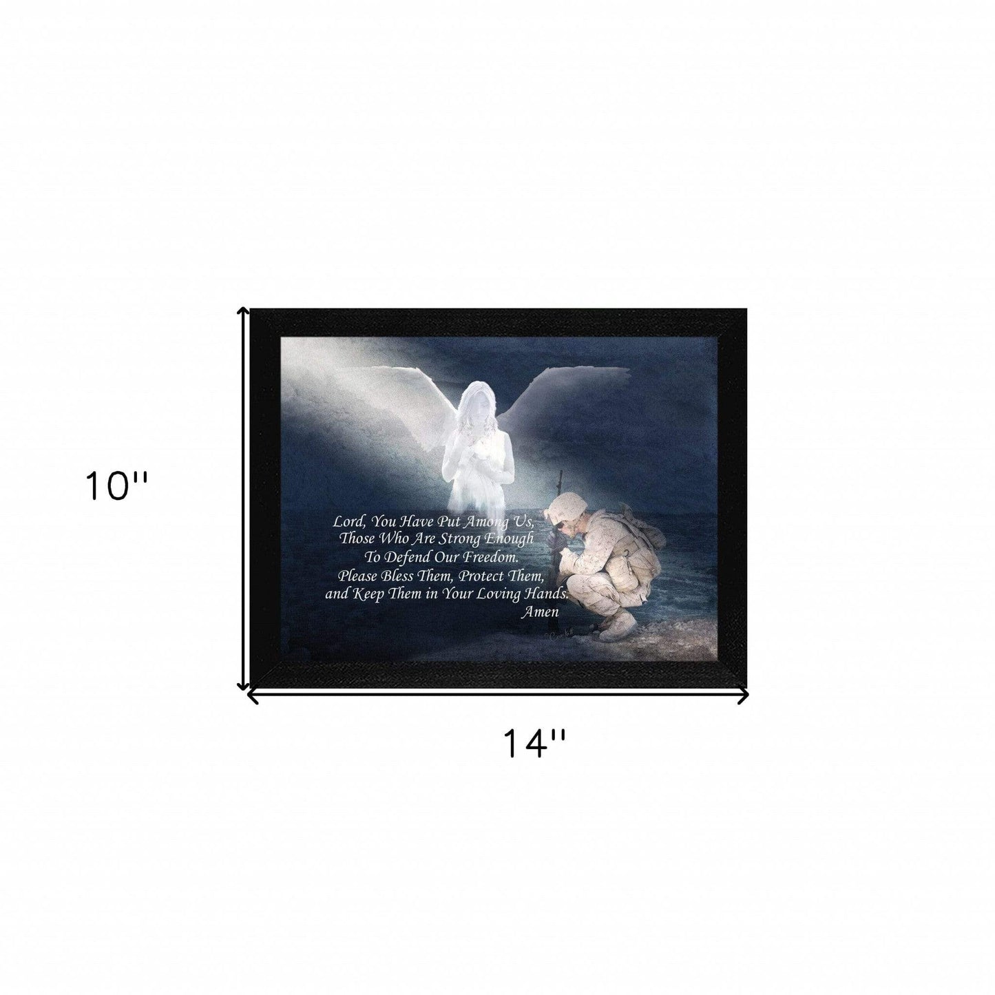 Protect our Soldiers Black Framed Print Wall Art - Homeroots - Flyclothing LLC