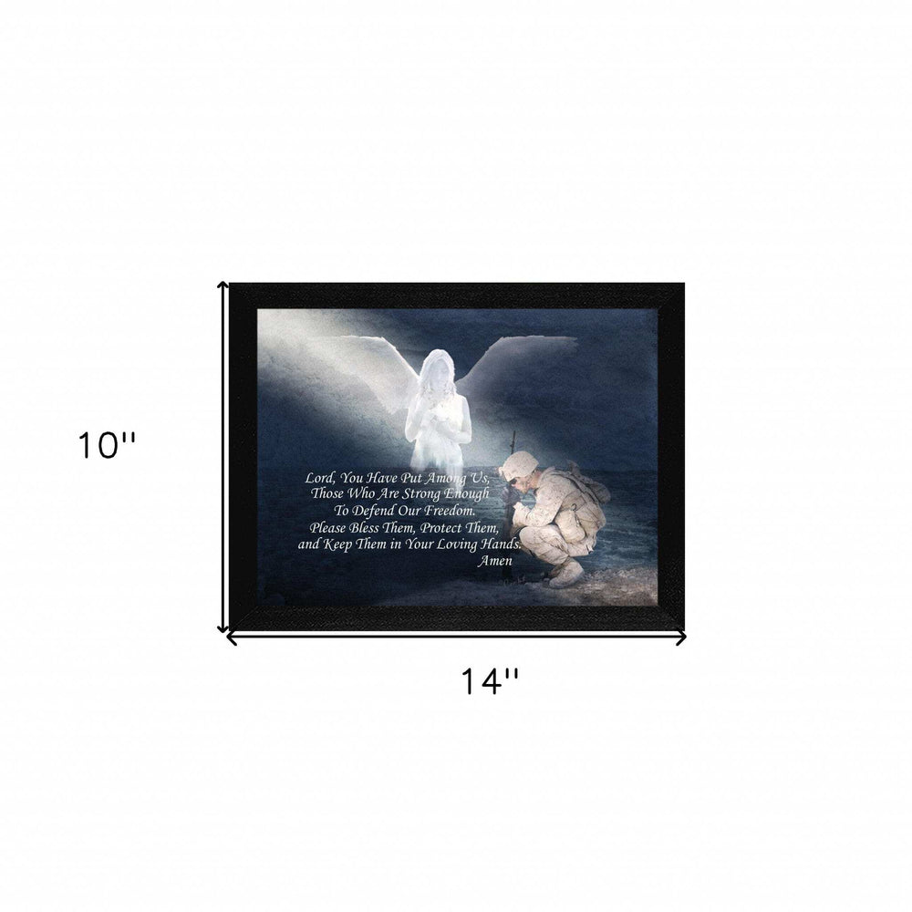 Protect our Soldiers Black Framed Print Wall Art - Homeroots - Flyclothing LLC