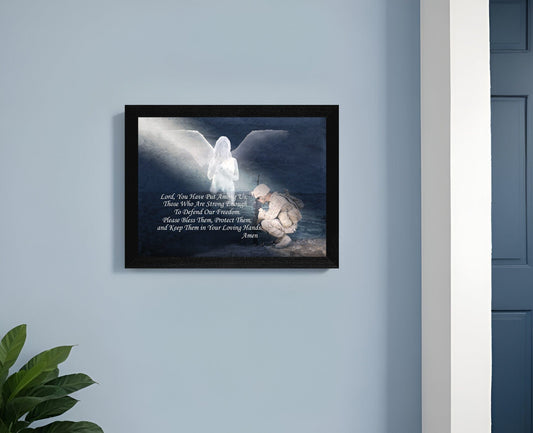 Protect our Soldiers Black Framed Print Wall Art - Homeroots
