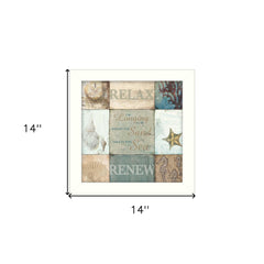 Sand and Sea White Framed Print Wall Art - Homeroots