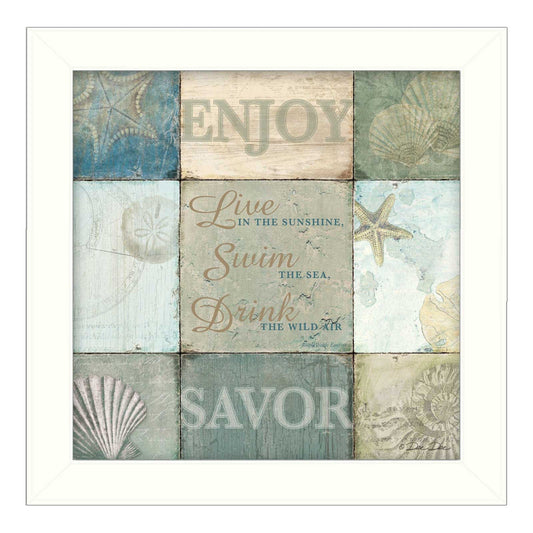 Live in the Sunshine 1 White Framed Print Wall Art - Homeroots