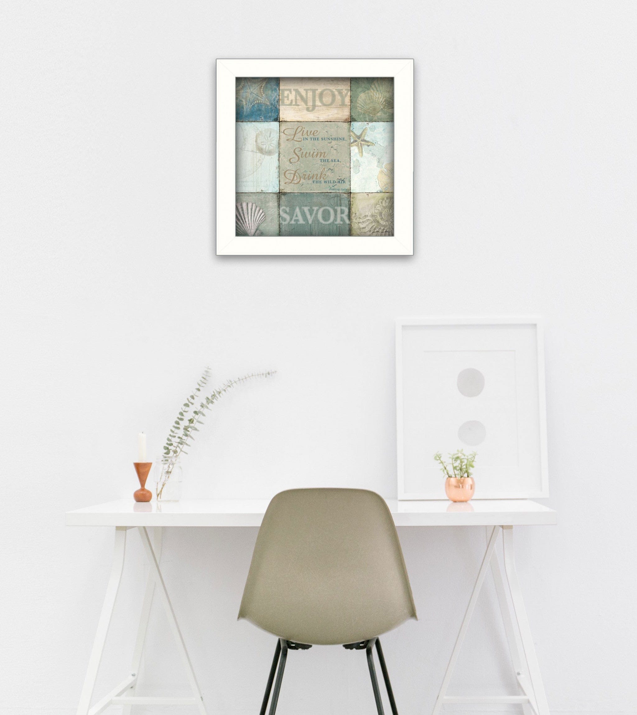 Live in the Sunshine 1 White Framed Print Wall Art - Homeroots