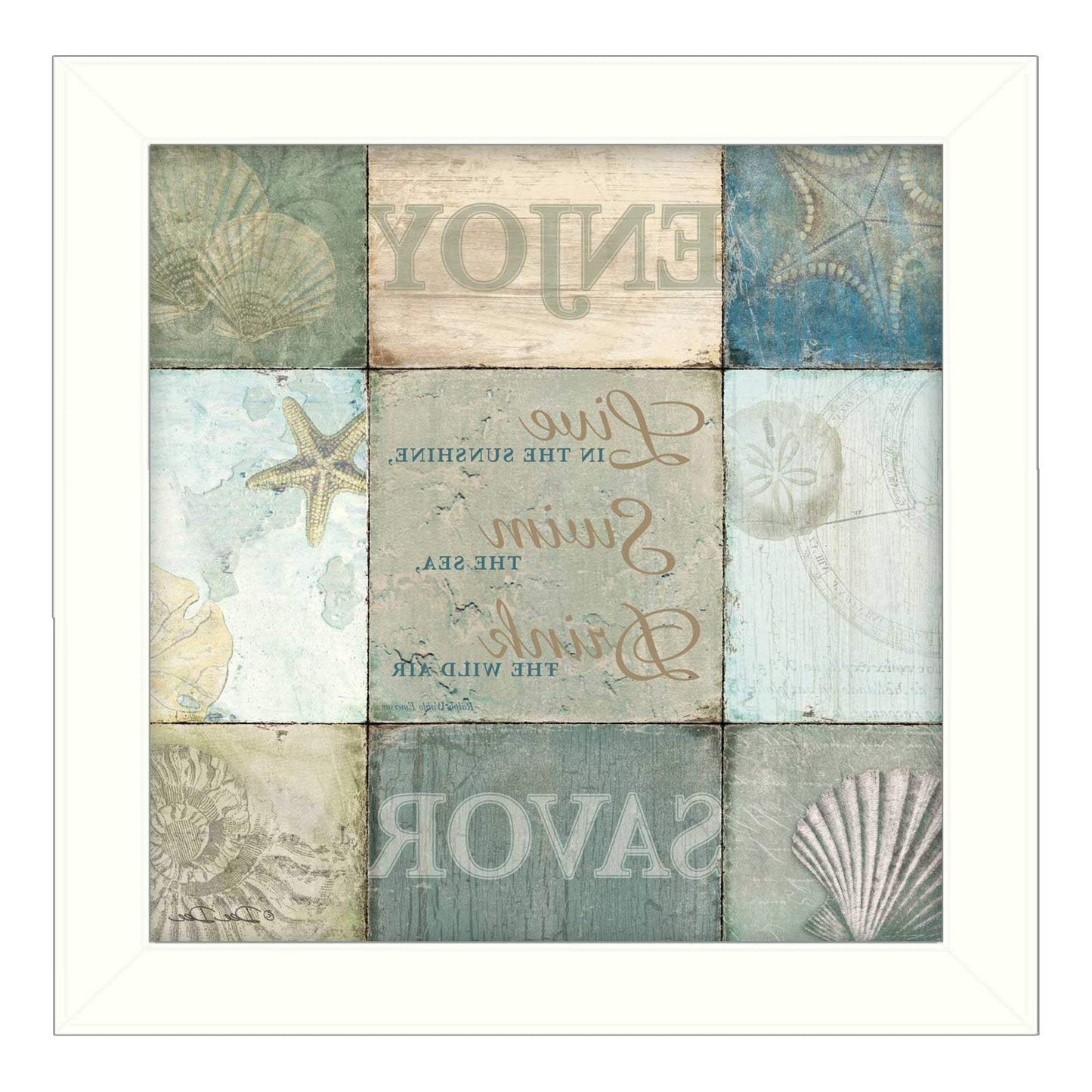 Live in the Sunshine 1 White Framed Print Wall Art - Homeroots - Flyclothing LLC