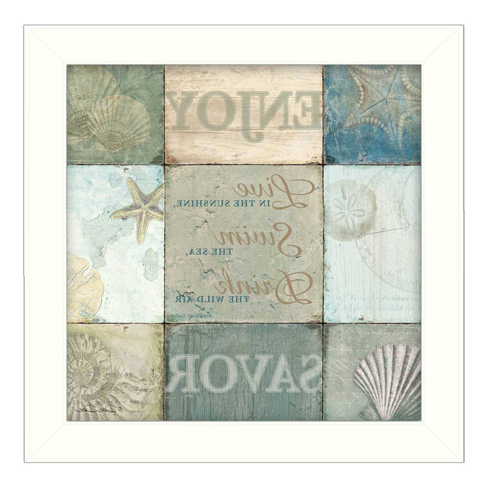 Live in the Sunshine 1 White Framed Print Wall Art - Homeroots - Flyclothing LLC