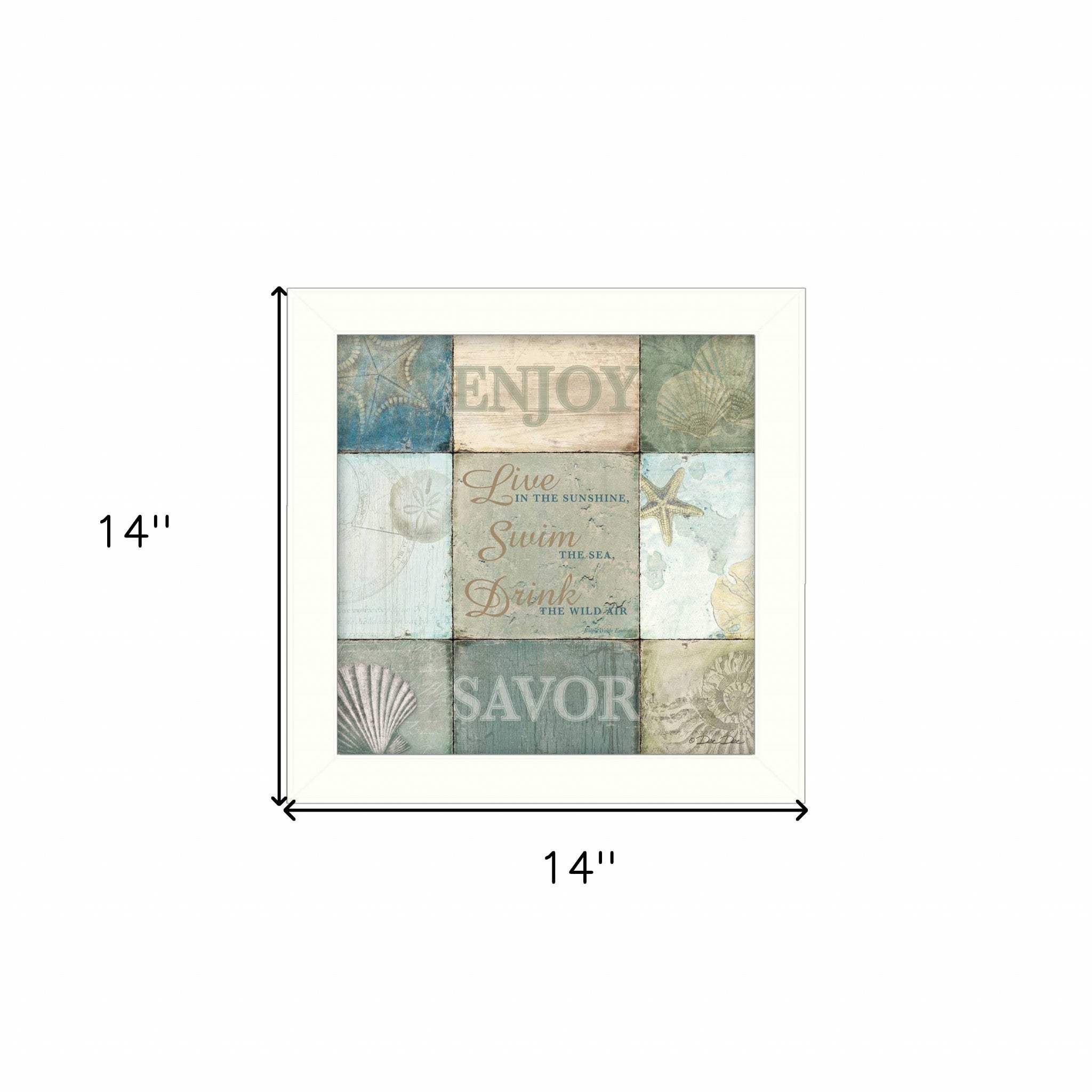 Live in the Sunshine 1 White Framed Print Wall Art - Homeroots - Flyclothing LLC