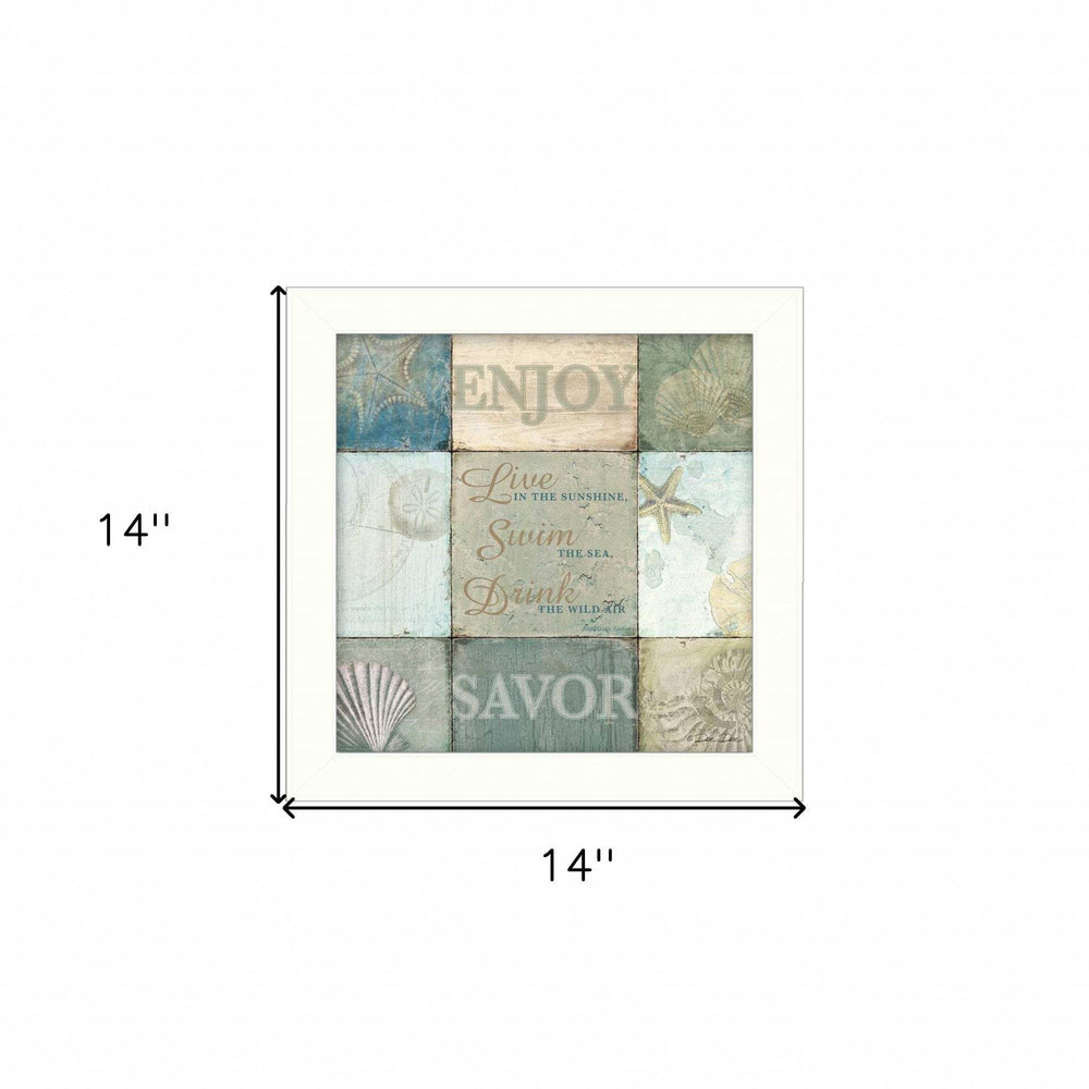 Live in the Sunshine 1 White Framed Print Wall Art - Homeroots - Flyclothing LLC