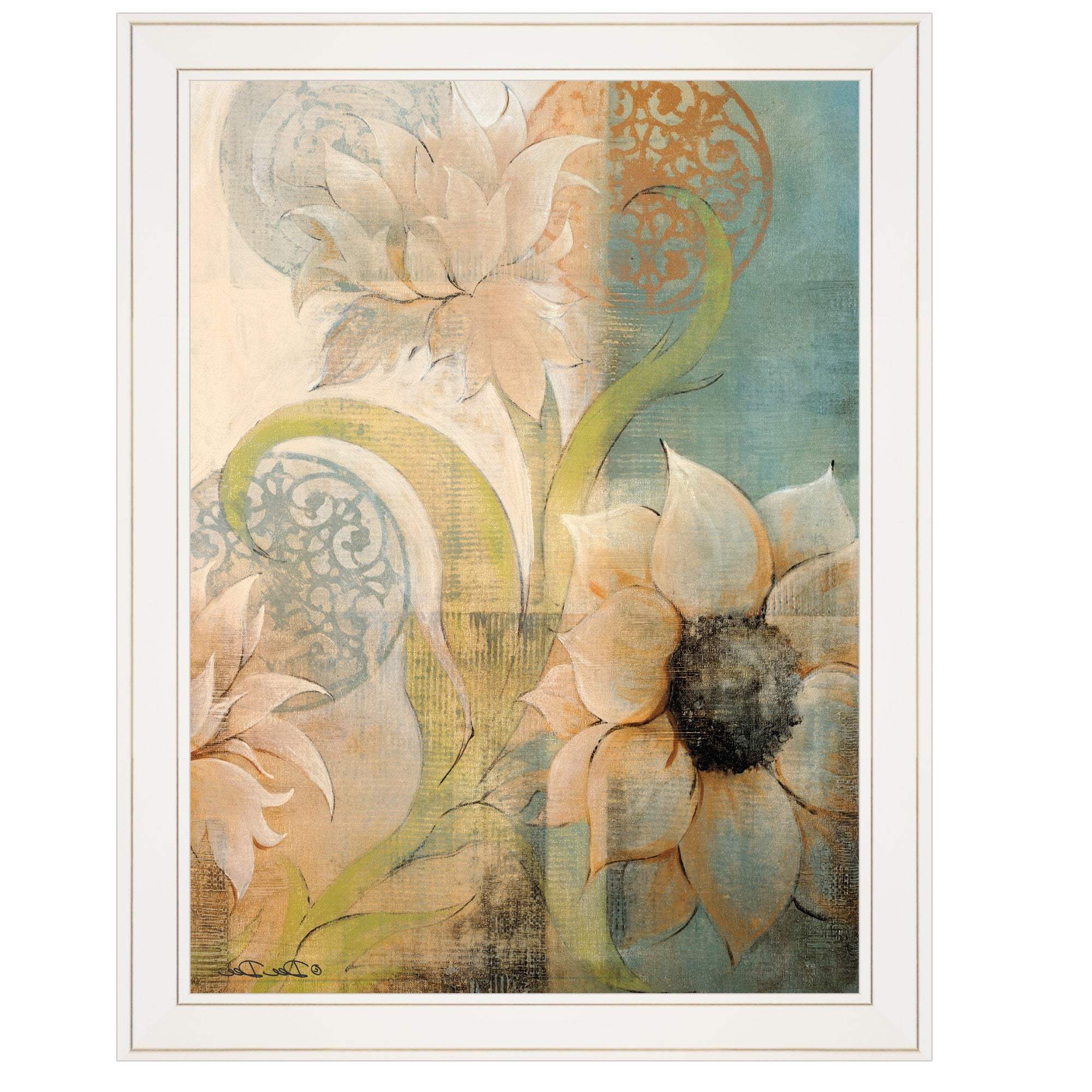 Meandering Flowers I 1 White Framed Print Wall Art - Homeroots - Flyclothing LLC