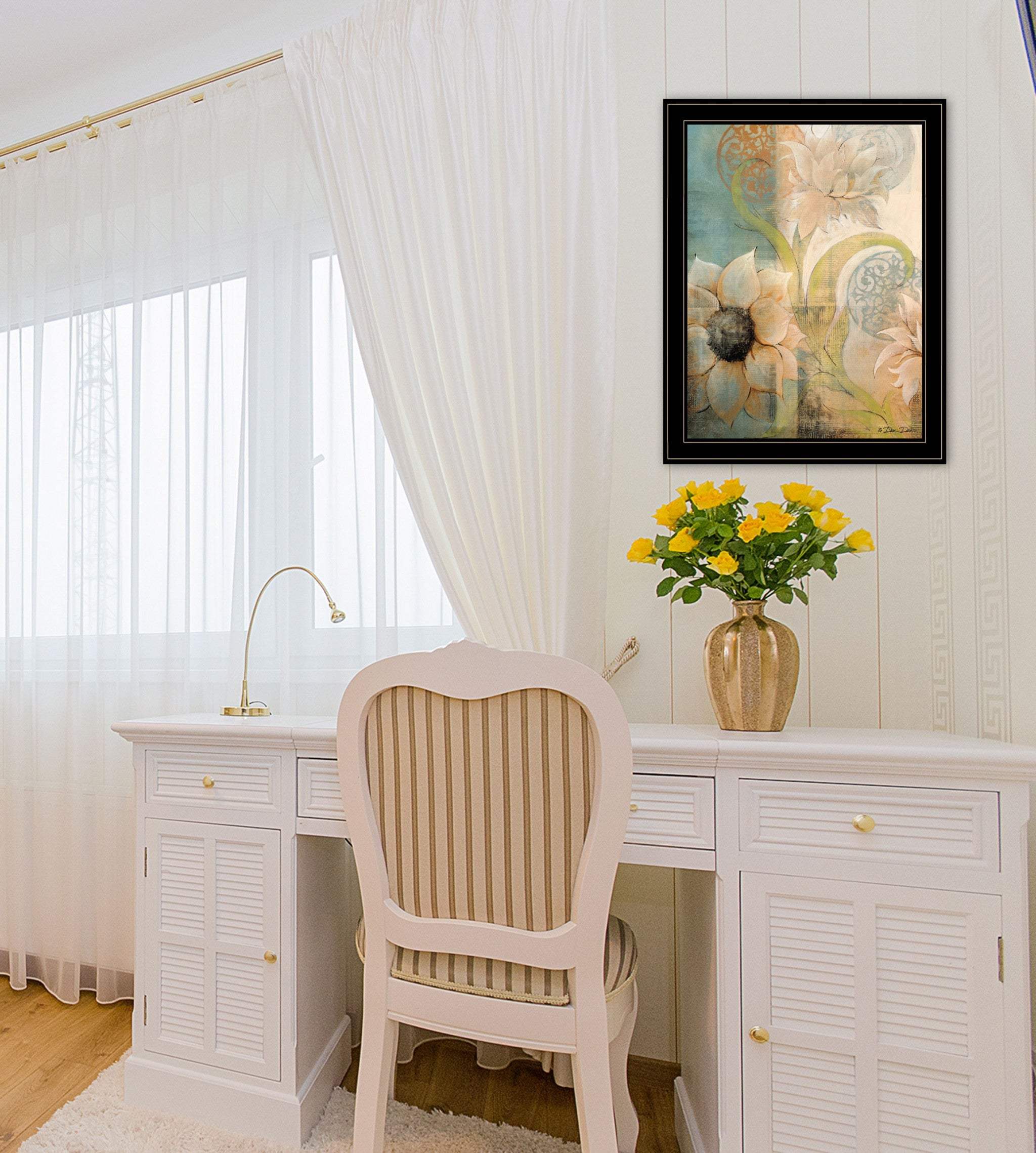 Meandering Flowers I 2 Black Framed Print Wall Art - Homeroots - Flyclothing LLC