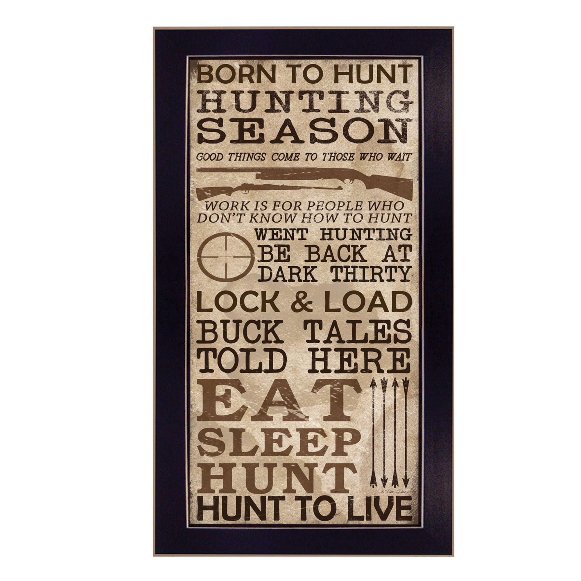 Hunting Season Black Framed Print Wall Art - Homeroots