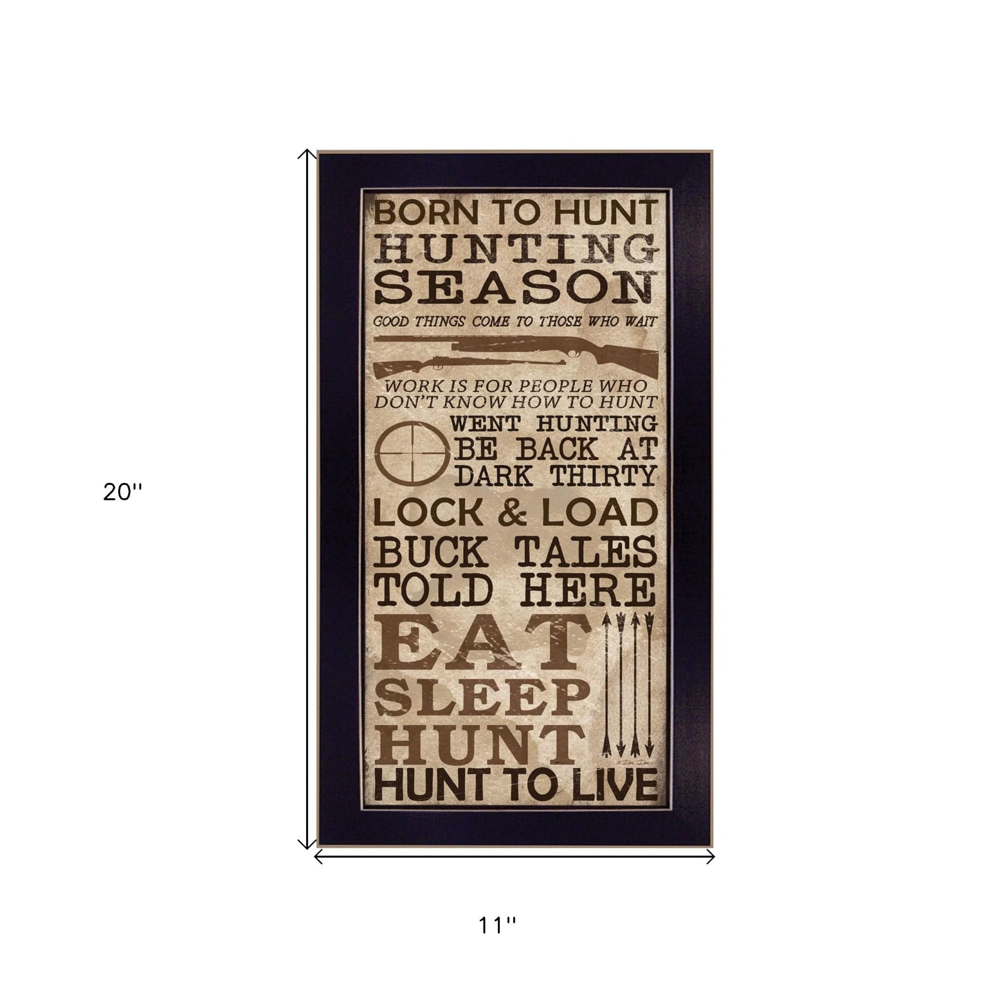 Hunting Season Black Framed Print Wall Art - Homeroots
