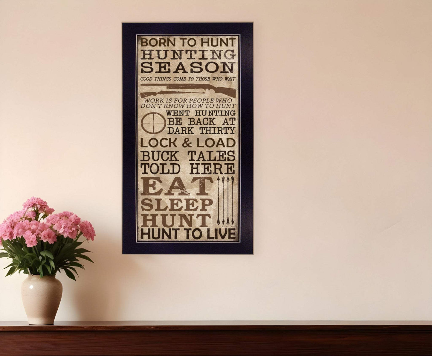 Hunting Season Black Framed Print Wall Art - Homeroots - Flyclothing LLC