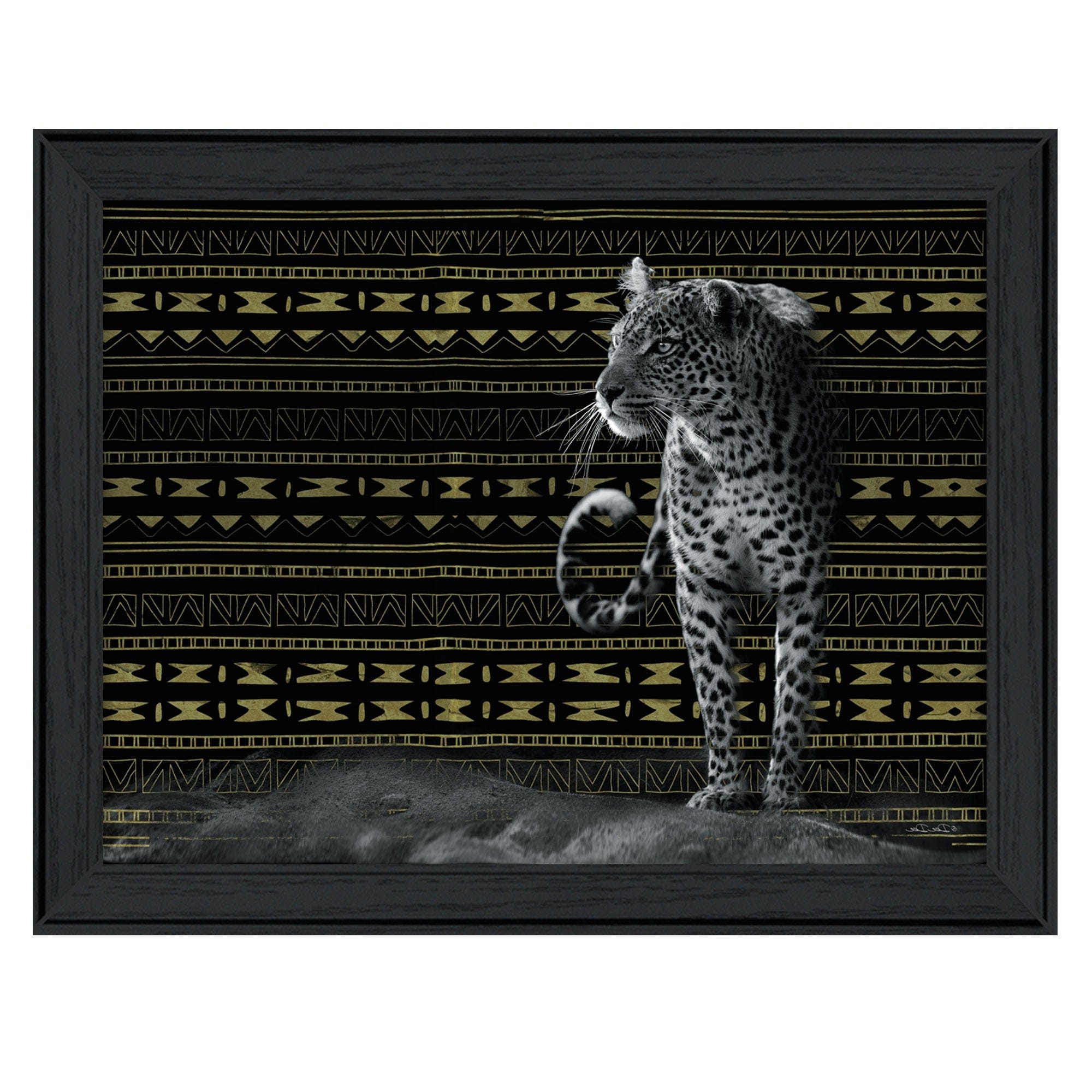 Patterned Leopard Black Framed Print Wall Art - Homeroots