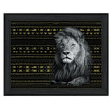 Patterned Lion Black Framed Print Wall Art - Homeroots