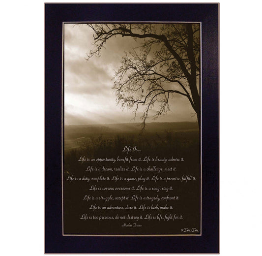 Life Is 9 Black Framed Print Wall Art - Homeroots