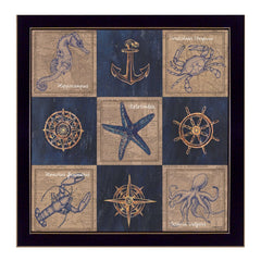 Coastal Collage I Black Framed Print Wall Art - Homeroots