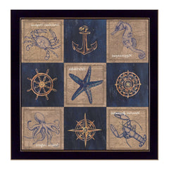 Coastal Collage I Black Framed Print Wall Art - Homeroots