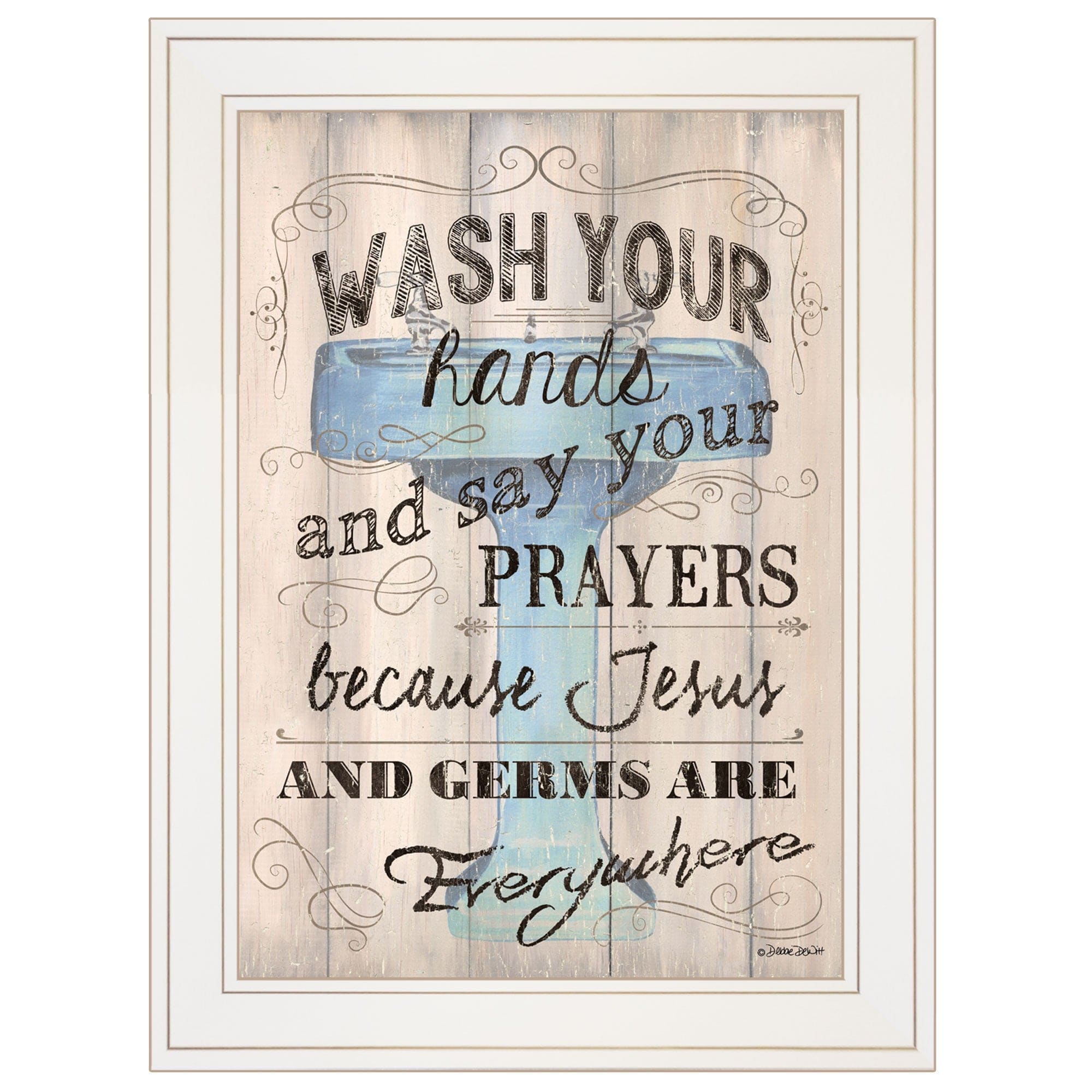 Bathroom Humor 1 White Framed Print Bathroom Wall Art - Homeroots