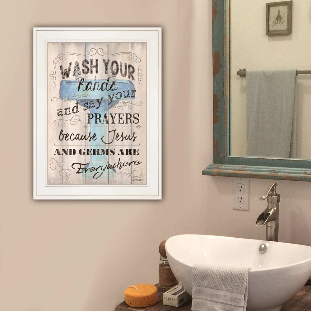 Bathroom Humor 1 White Framed Print Bathroom Wall Art - Homeroots - Flyclothing LLC