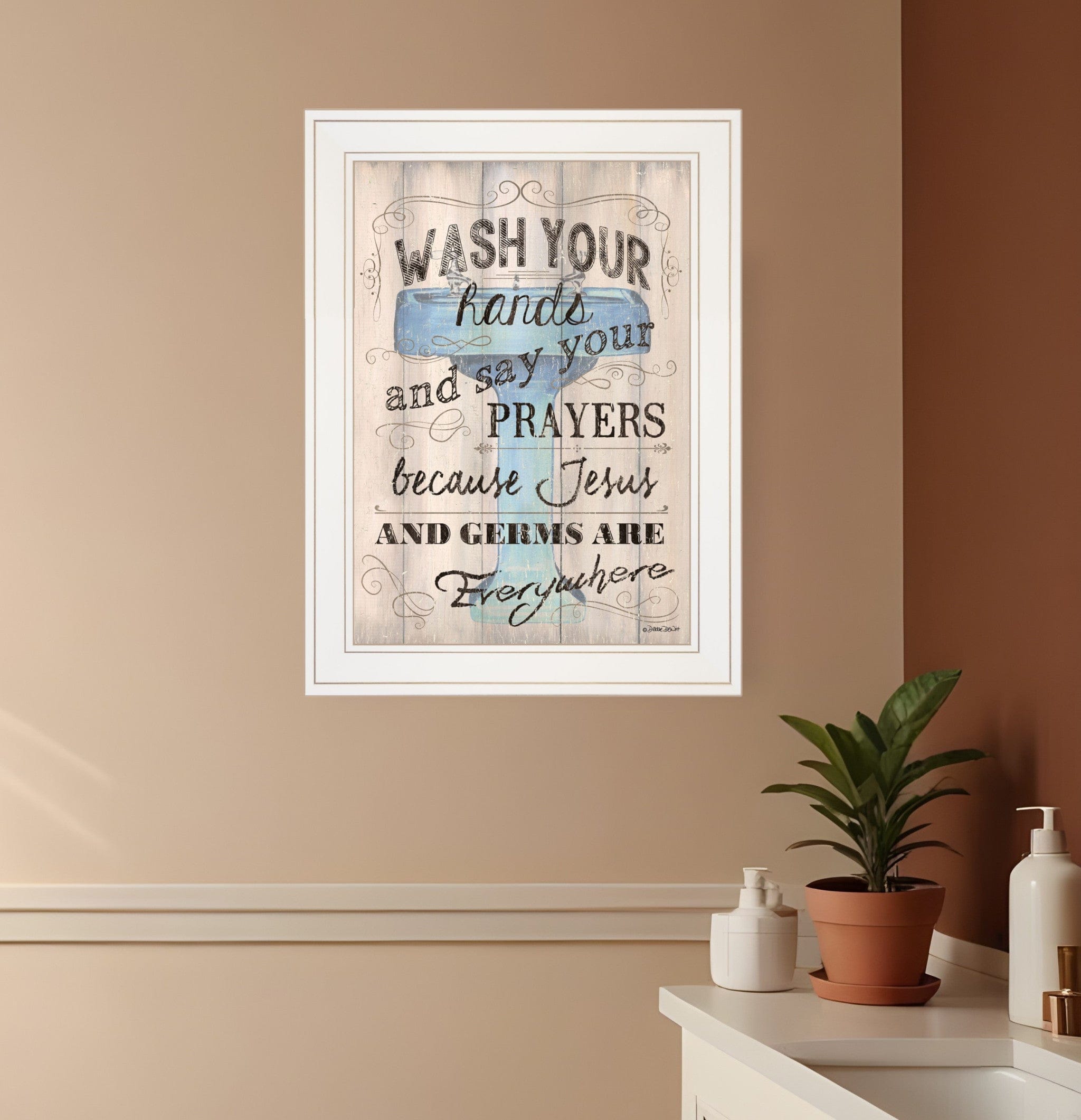 Bathroom Humor 1 White Framed Print Bathroom Wall Art - Homeroots